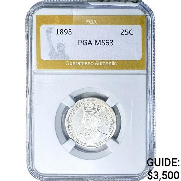 1893 Isabella Silver Quarter PGA MS63