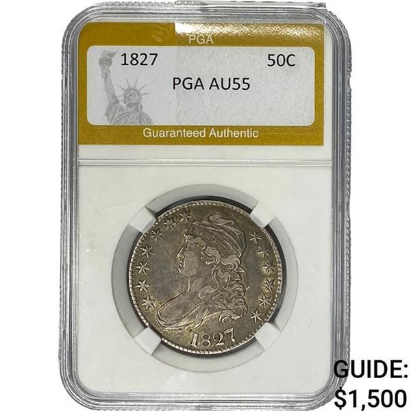 1827 Capped Bust Half Dollar PGA AU55