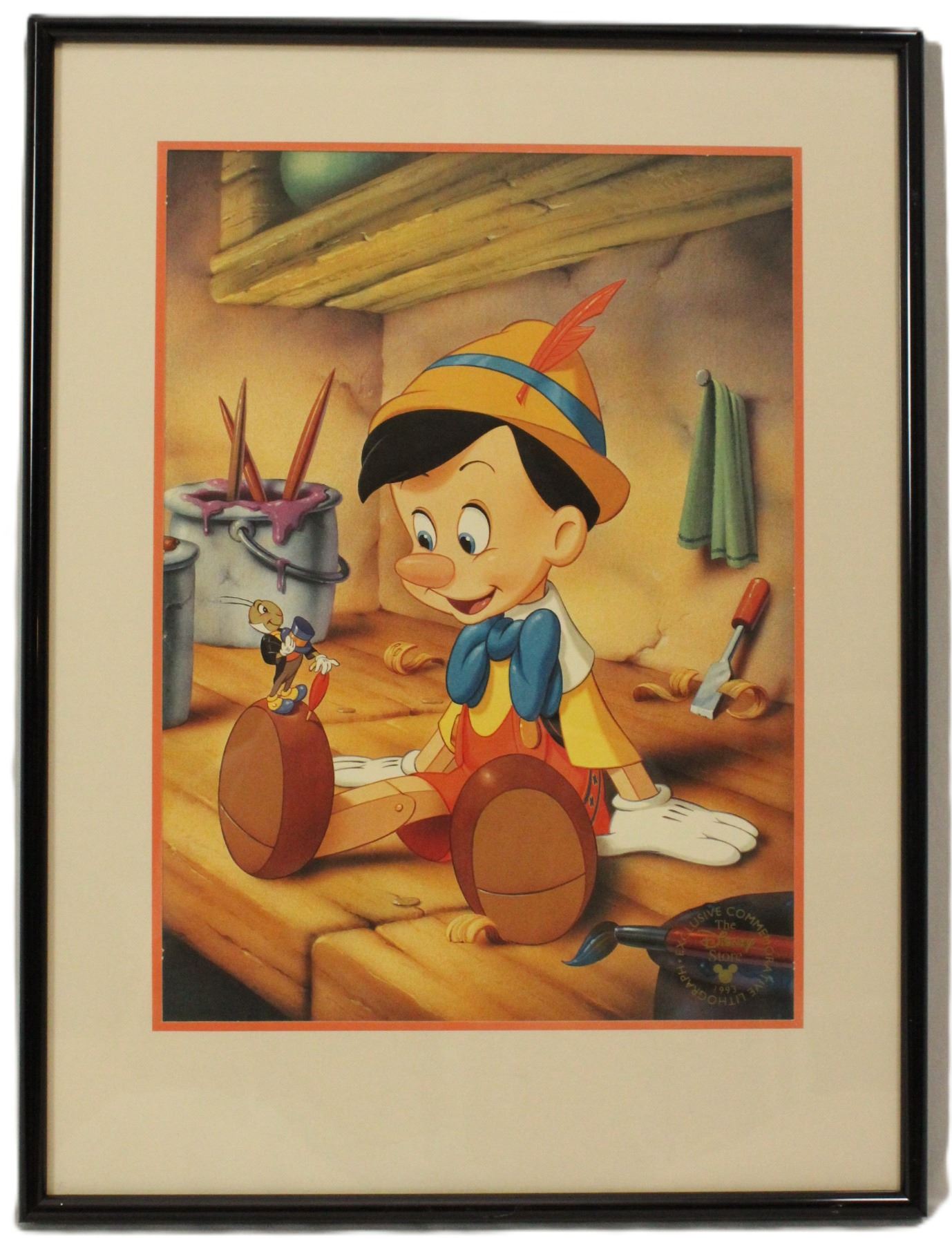 A Framed Pinocchio Lithograph.