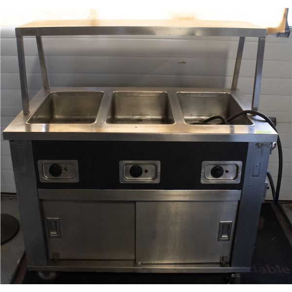 SECO 3 WELL BUFFET SERVING STATION ON CASTORS