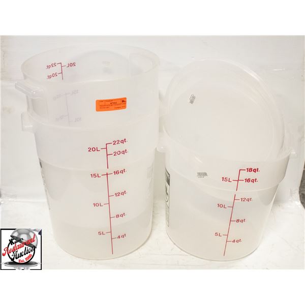 BAILIFF SEIZURE: 2-22 QT & 1-18 QT ROUND DRY