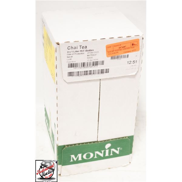 BAILIFF SEIZURE: 4 MONIN CHAI TEA SYRUPS