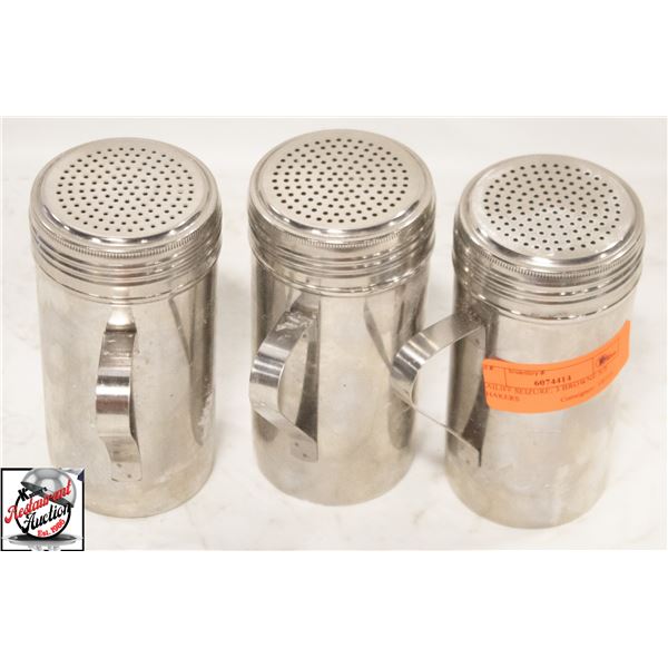 BAILIFF SEIZURE: 3 BROWNE S/S SHAKERS