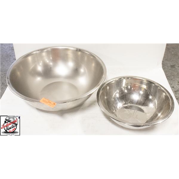 BAILIFF SEIZURE: TWO LARGE S/S MIXING BOWLS