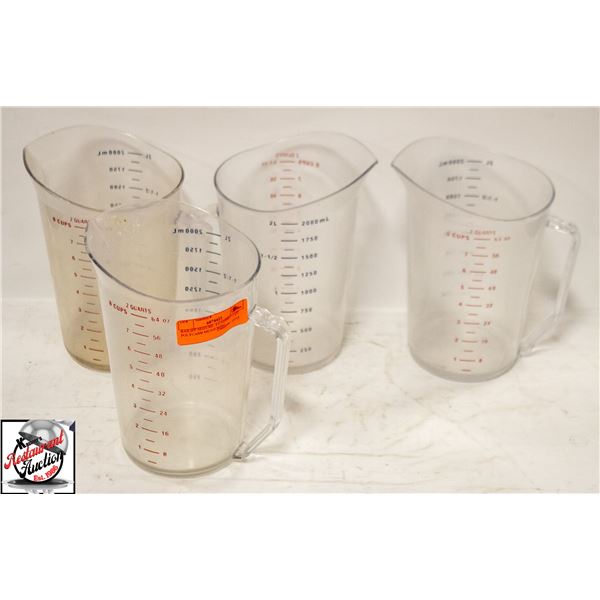BAILIFF SEIZURE: 4 CAMBRO 2 QT POLYCARB MEASURING