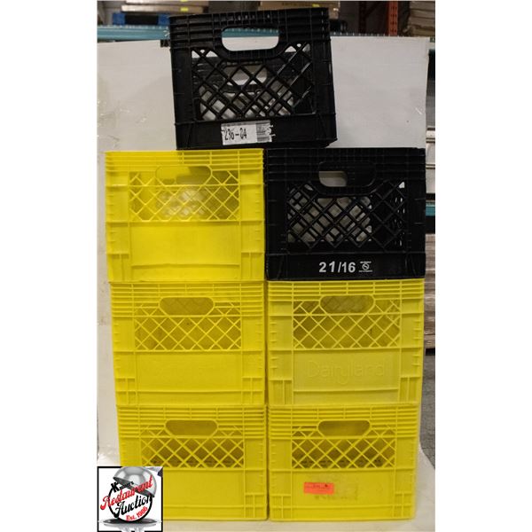 BAILIFF SEIZURE:7 ASSORTED MILK CRATES