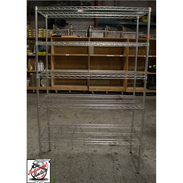 BAILIFF SEIZURE: 48" X 21" X 75" CHROME METRO RACK
