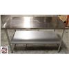 Image 1 : BAILIFF SEIZURE: 60" X 30" X 35" S/S WORKTABLE W/