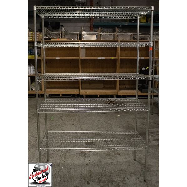 BAILIFF SEIZURE: 48" X 21" X 75" CHROME METRO RACK