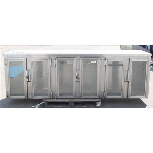 AERO STAINLESS 120' 6 GLASS DOOR BACK BAR