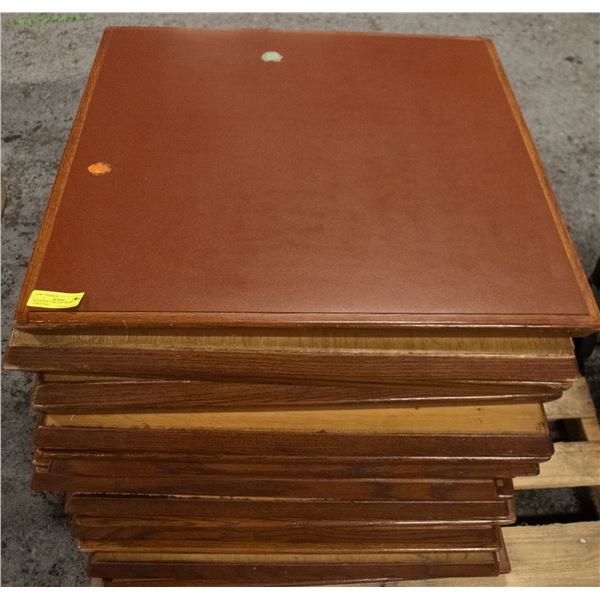 PALLET OF 17 28" X 28" WOOD TABLE TOPS