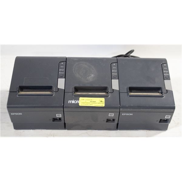 THREE EPSON THERMAL PRINTERS 1 W/ POWER CABLE