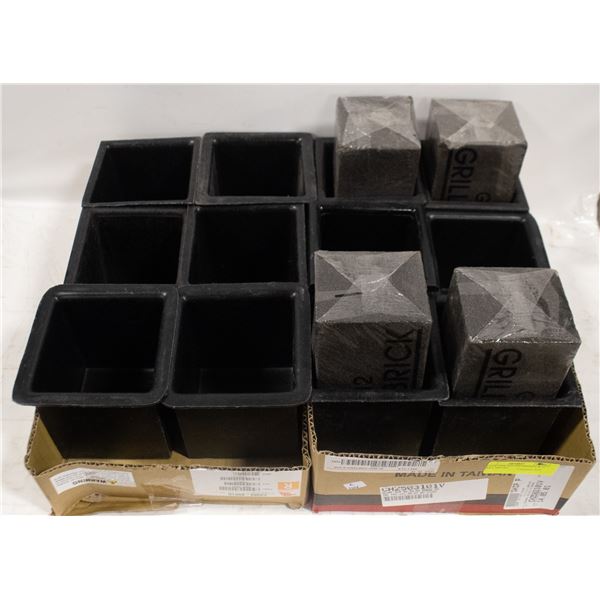 12 BAR SINK BOTTLE INSERTS W/ 4 GRILL BRICKS