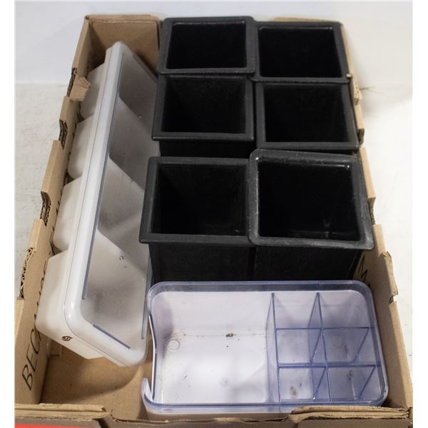 6 BAR SINK INSERTS W/ 2 BAR GARNISH TRAYS