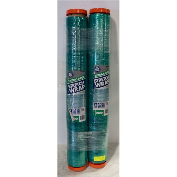 2 ROLLS OF 30" X 1000' STRETCH WRAP
