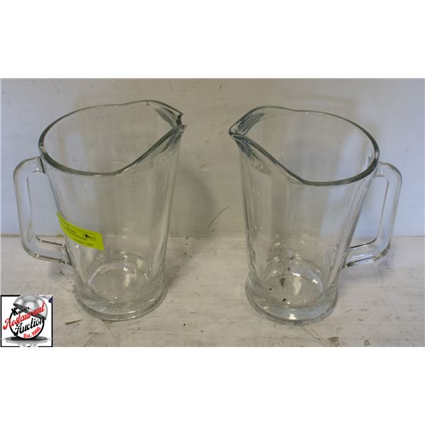 PAIR OF 60oz GLASS PITCHERS