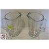 Image 1 : PAIR OF 60oz GLASS PITCHERS