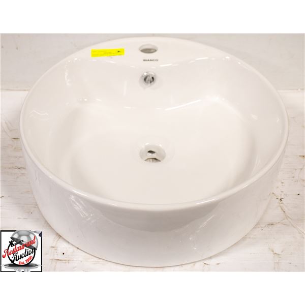 BIANCO 18" DIAMETER WHITE VESSEL SINK