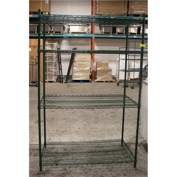 NEWLY ASSEMBLED GREEN EPOXY COATED METRO RACK