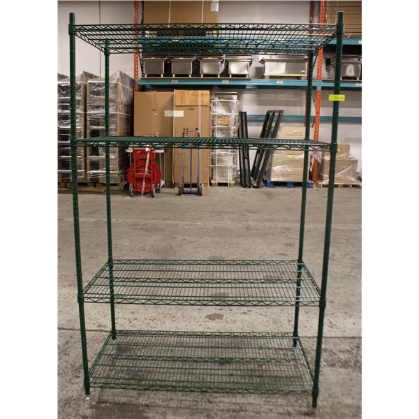 NEWLY ASSEMBLED  GREEN EPOXY COATED METRO RACK