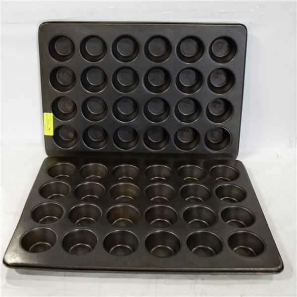 2 COATED 24 MUFFINS PANS 21X15