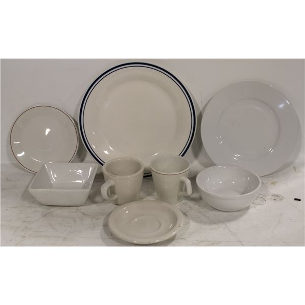 PALLET OF ASSORTED DISHWARE INCLUDES MUGS, 10 AND