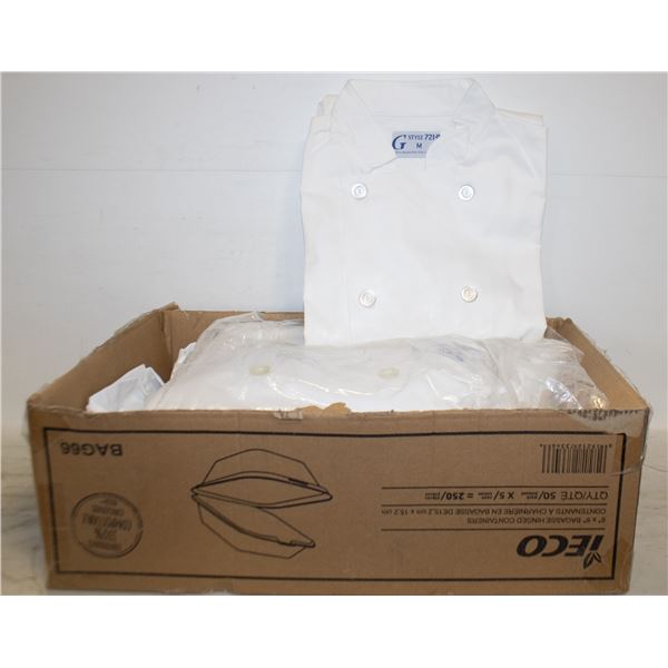 BOX OF 10 MEDIUM CHEF COATS