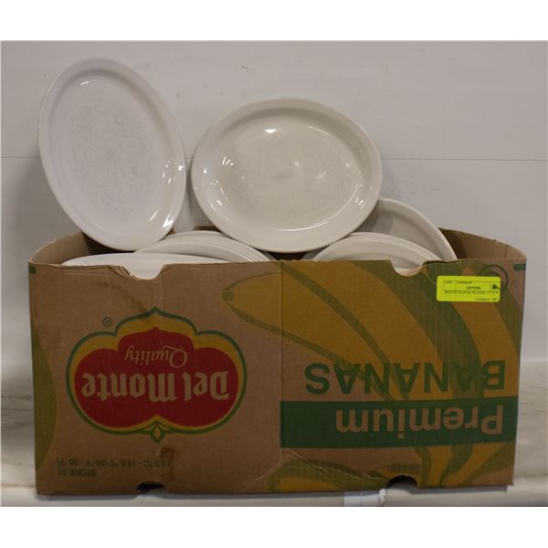 BOX OF 56 OVAL PLATES, 11" X 9"