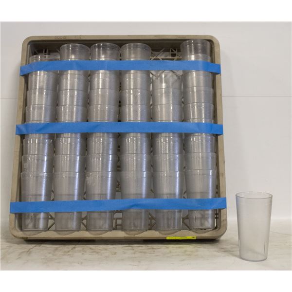 DISH TRAY W/ 52 PLASTIC GLASSES