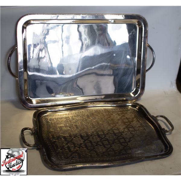 2 LARGE SERVING PLATERS 20" X 14" & 18" X 15"