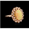 4.22 ctw Opal and Diamond Ring - 14KT Rose Gold
