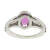 Image 7 : 18k White Gold 1.71 ctw Oval Prong Pink Sapphire & Round Diamond Engagement Ring