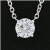 Image 3 : New 14K Gold .47 ctw Round Brilliant Diamond Solitaire Pendant w/ Adjustable Cha