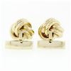 Image 2 : Men's Solid 14k Yellow Gold Sapphire Trinity Infinity Love Knot Heavy Cufflinks