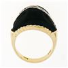 Image 8 : Vintage 14K Yellow Gold .13 ctw Pave Diamond & Domed Custom Cut Black Onyx Ring