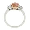 Image 9 : Platinum & 14K Gold AGL Ceylon Orange Sapphire & Diamond 3 Stone Engagement Ring