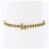 Image 2 : 10K Gold 6.75" Round Fancy Light Champagne Diamond "S" Link Line Tennis Bracelet