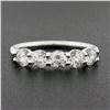 Image 2 : 18k White Gold 1.24 ctw Round Ideal Low Profile Diamond 5 Stone Stack Band Ring
