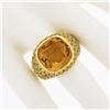 Image 3 : Pasqual Bruni 18K Yellow Gold Large Citrine w/ Yellow Sapphires Cocktail Ring