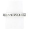 Platinum French Cut Channel 3.0 ctw Diamond Hand Engraved Eternity Band Ring