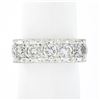 Image 1 : Vintage 14k White Gold 1.08 ctw Illusion Round Diamond Wide Statement Band Ring