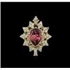 14KT Yellow Gold 3.57 ctw Tourmaline and Diamond Ring