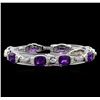 Image 2 : Crayola 20.00 ctw Amethyst and White Sapphire Bracelet -.925 Silver