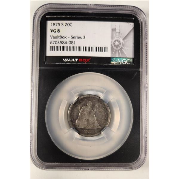 1875-S 20C NGC VG8 Twenty Cent Piece