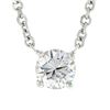 Image 2 : New 14K Gold.33 ctw Round Brilliant Diamond Solitaire Pendant w/ Adjustable Chai