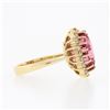 Image 5 : 14k Gold 4.30 ctw Oval Pink Tourmaline w/ Brilliant Diamond Halo Engagement Ring
