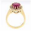 Image 8 : 14k Gold 4.30 ctw Oval Pink Tourmaline w/ Brilliant Diamond Halo Engagement Ring