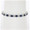 New 18k White Gold 12.26 ctw Top Quality Diamond & Sapphire Tennis Line Bracelet