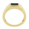 Image 2 : Unisex NEW 14k Yellow Gold .64 ctw Sideways Bezel Set Green Emerald Solitaire Ri