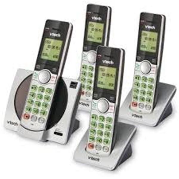 NEW WITH BOX VTECH CORDLESS PHONE SYSTEM 4 HANDSET